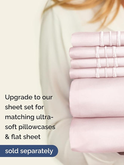 Extra Deep Full Fitted Sheet - Hotel Luxury Single Fitted Sheet Only - Easily Fits 18 inch to 24 inch Mattress - Ultra Soft, Wrinkle Free with Extra Deep Pockets - Breathable & Comfy - Lavender Pink