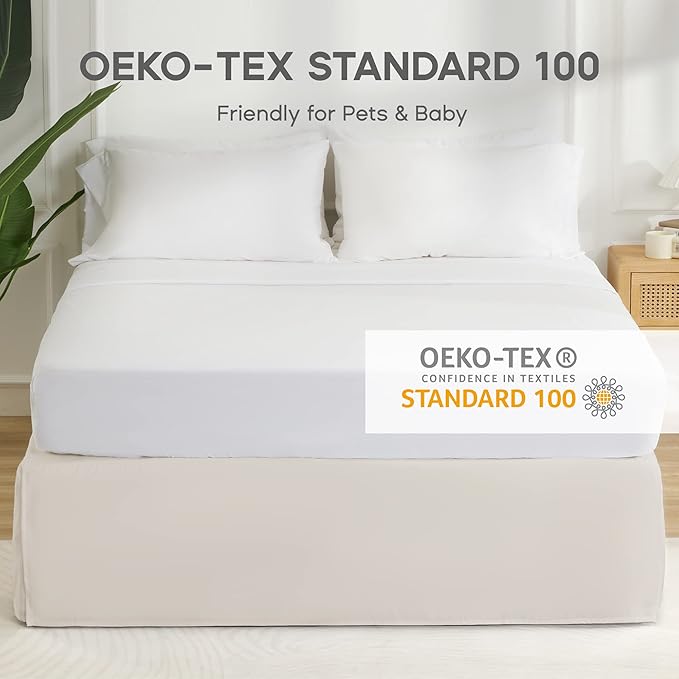SONIVE Queen Bed Skirt,15" Drop Pleated Dust Ruffle,Classic Tailored Easy Fit Brushed Microfiber Skirts Hotel Quality Shrinkage & Fade Resistant Beige