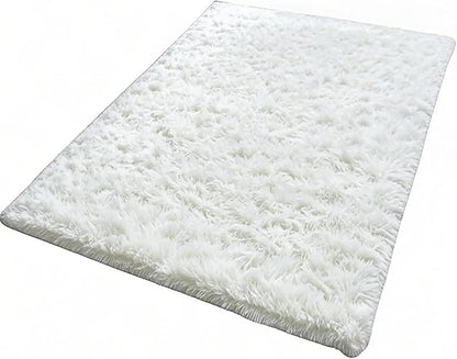 Kate Photography Floor Mats Newborn Photography Props Super Soft PV Fur White Rug Fluffy Plush Area Carpet for Living Room Cream Rugs for Bedroom