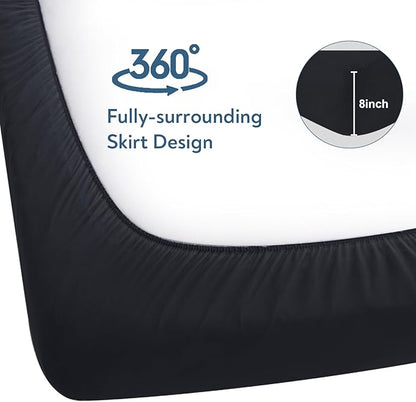 Waterproof Crib Sheets for Boys 2 Pack, Fitted Baby Crib Sheet Neutral 52" x 28" for Standard Crib and Toddler Bed Mattress, Soft and Breathable Kid Toddler Sheets for Boys or Girls, Black