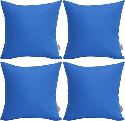 4-Pack 100% Cotton Comfortable Solid Decorative Throw Pillow Case,Thmyo Square Cushion Cover Pillowcase Sublimation Blank Pillow Covers DIY Throw Pillowcase for Sofa Bedroom(20x20 inch/ 50x50cm,Blue)