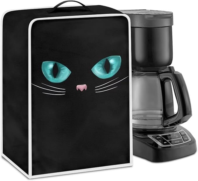 Mumeson Black Cat Coffee Maker Cover Kitchen Stand Mixer or Coffee Maker Covers Waterproof Dust Cover Kitchen Appliance Case Kitchen Tool with Top Handle