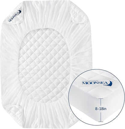 Twin XL Mattress Protector Pad 2 Pack Quilted Waterproof, Absorbent Twin Extra Long Mattress Topper Cover for College Dorm, Deep Pocket Stretches up to 16 Inch