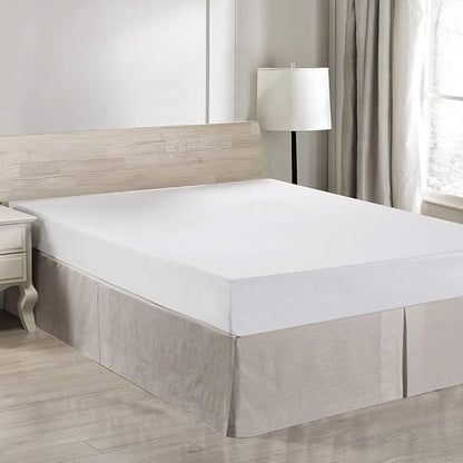 Simple&Opulence Belgian Linen Bed Skirt with Classic 14 inch Tailored Drop Dust Ruffle, Easy Fit Breathable Premium Natural Flax- Basic Linen, King
