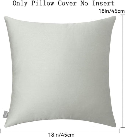 Thmyo 4-Pack 100% Cotton Comfortable Solid Decorative Throw Pillow Case Square Cushion Cover Pillowcases Sublimation Blank Pillow Covers DIY Throw Pillowcases for Sofa Bedroom(18x18inch/45x45cm,Grey)