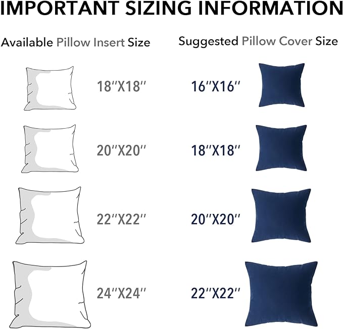 Oubonun 12 x 20 Throw Pillow Inserts, Firm and Fluffy Decorative Square Pillows for Couch Bed Sofa with Soft Cotton Cover White Cushion with Down Alternative Pack of 2