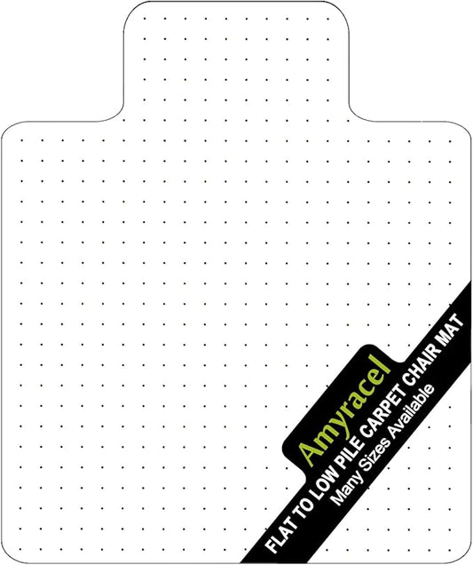 Amyracel Chair Mat for Carpet, 48'' x 36'' Clear Computer Desk Chair Mat for Low Pile Carpeted Floors, Easy Glide Plastic Floor Mat for Office Chair on Carpet Protection