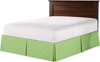 Bed Skirt - 100% Cotton 800 Thread Count Box Pleated Bed Skirt - Luxury Pleated Dust Ruffle, Hotel Quality Modern Bed Skirt, Easy Fit with 12 Inch Tailored Drop, Short Queen, Sage