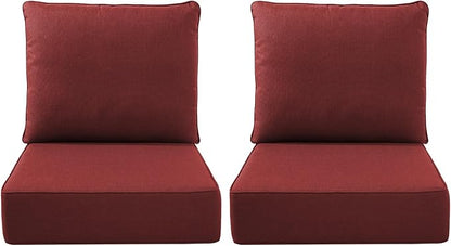 Luxury Outdoor Seat Cushion Set-22 x 24 x 6 Inch Outdoor Chair Cushions with Water Resistant & Removable Cover Outdoor Cushions for Patio Furniture Chair Sofa Couch