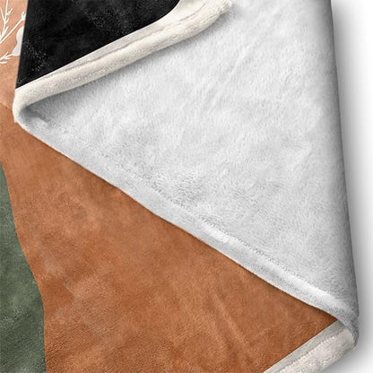 Boho Orange Mid Century Blankets Abstract Modern Throw Blanket Minimalist Sun Aesthetic Soft Warm Bed Bedding Women Blankets for Couch Bedroom Sofa Office Cozy Flannel Blankets 70"X80"