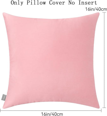 4-Pack 100% Cotton Comfortable Solid Decorative Throw Pillow Case,Thmyo Square Cushion Cover Pillowcase Sublimation Blank Pillow Covers DIY Throw Pillowcase for Couch Sofa(16x16 inch/ 40x40cm,Pink 2)