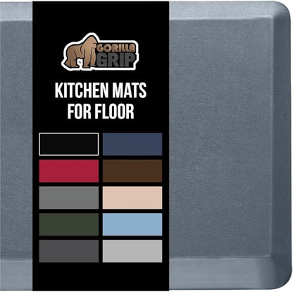 GORILLA GRIP Comfortable Cushioned Kitchen Mats for Floor, 39x20, Waterproof and Stain Resistant Soft Top, 3/4 Inch Thick Ergonomic Standing Desk Anti Fatigue Mat, Foam Supports Ankles, Feet, Charcoal