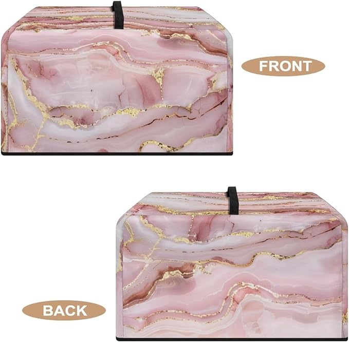 Microwave Oven Cover, Marble Dust Oil Proof Polyester Waterproof Fabric Cloth Machine Protector Decorative Kitchen Appliance Cover Washable Microwave Dust Covers, Pink