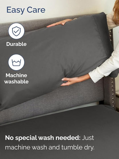 Extra Deep Pocket Cal King Sheets - 4 Piece Breathable & Cooling Bed Sheets - Hotel Luxury Bed Sheet Set - Soft, Wrinkle Free & Comfy - Easily Fits Extra Deep Mattresses - Deep Pocket Charcoal Sheets