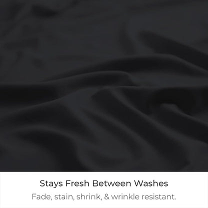 Mellanni Bed Skirt Queen Size - Bed Skirting - 15-Inch Tailored Drop Pleated Dust Ruffle - Hotel Luxury Bedding - Wrinkle, Fade, Stain Resistant - 1 Bedskirt (Queen, Black)