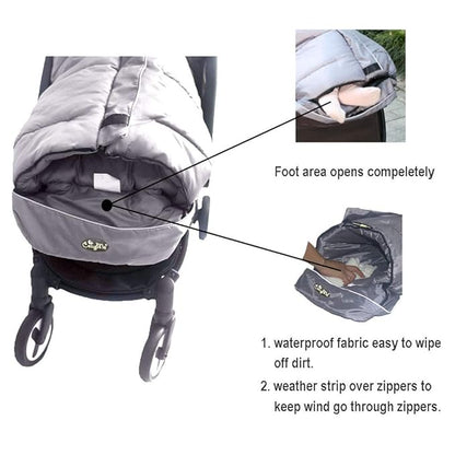 Stroller Blanket Evelution, Stroller Footmuff Winter Toddler Universal Stroller Bunting Bag for 6-36 M, Waterproof Bunting Bag