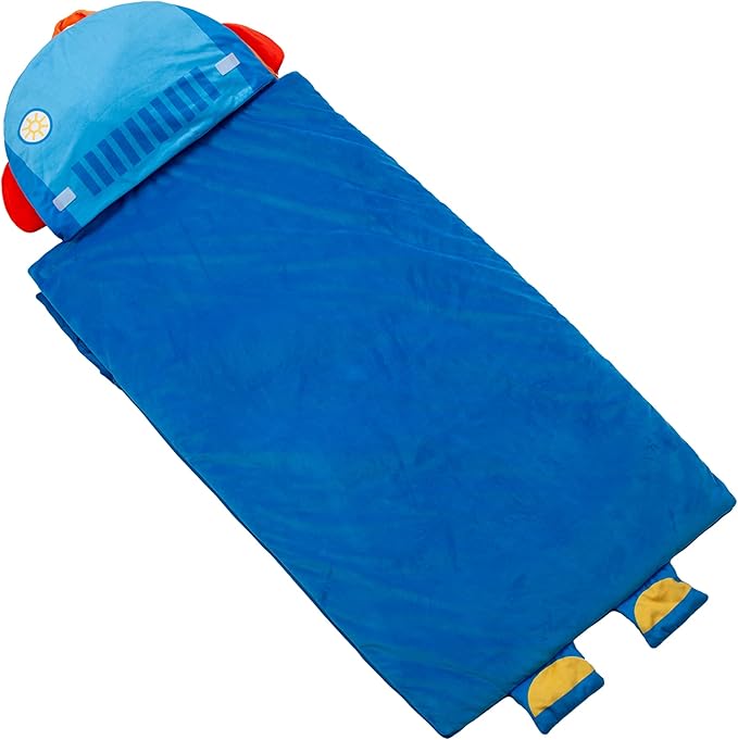 Kid's Nap Buddies Character Preschool Nap Mat, Toddler Sleeping Bag with Pillow for Daycare, Ages 3+