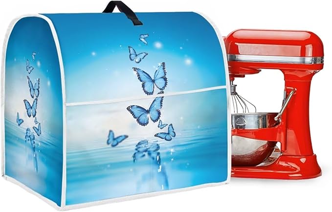 Butterfly Stand Mixer Cover Dust Protective Blue Stand Mixer Covers For Kitchen Aid 4.5-5 Quart Mixers Dustproof Cloth Cover for Small Appliance Protector 2025