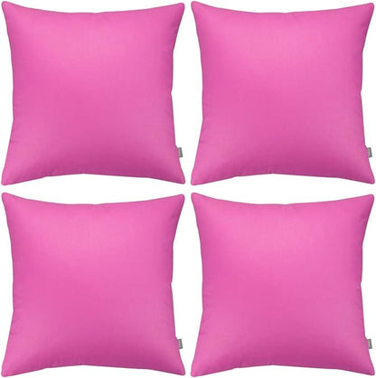 Thmyo 4-Pack 100% Cotton Comfortable Solid Decorative Throw Pillow Case, Square Cushion Cover Pillowcase Sublimation Blank Pillow Covers DIY Throw Pillowcase for Sofa(20x20 inch/ 50x50cm,Rose red)