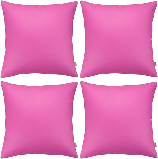 Thmyo 4-Pack 100% Cotton Comfortable Solid Decorative Throw Pillow Case, Square Cushion Cover Pillowcase Sublimation Blank Pillow Covers DIY Throw Pillowcase for Couch(16x16 inch/ 40x40cm,Rose red)