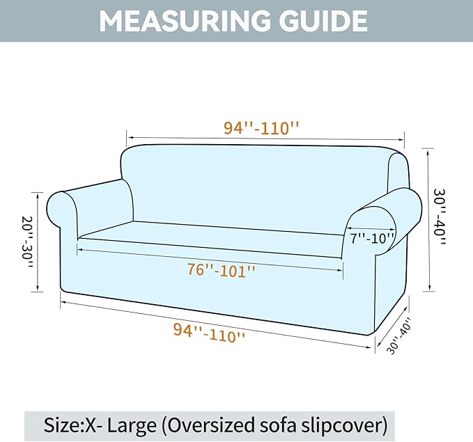 LURKA Stretch Oversized Sofa Slipcovers 1 Piece Couch Covers for 3 Cushion Couch Sofa Furniture Protector Full Sofa Covers with Elastic Bottom for Kids and Pet (X-Large, Pink)
