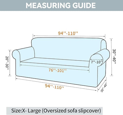 LURKA Stretch Oversized Sofa Slipcovers 1 Piece Couch Covers for 3 Cushion Couch Sofa Furniture Protector Full Sofa Covers with Elastic Bottom for Kids and Pet (Camel, X-Large)