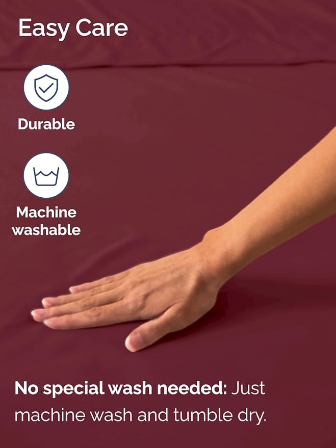 Extra Deep Queen Fitted Sheet - Hotel Luxury Single Fitted Sheet Only - Easily Fits 18 inch to 24 inch Mattress - Ultra Soft, Wrinkle & Fade Free w/Extra Deep Pockets - Breathable & Comfy - Burgundy