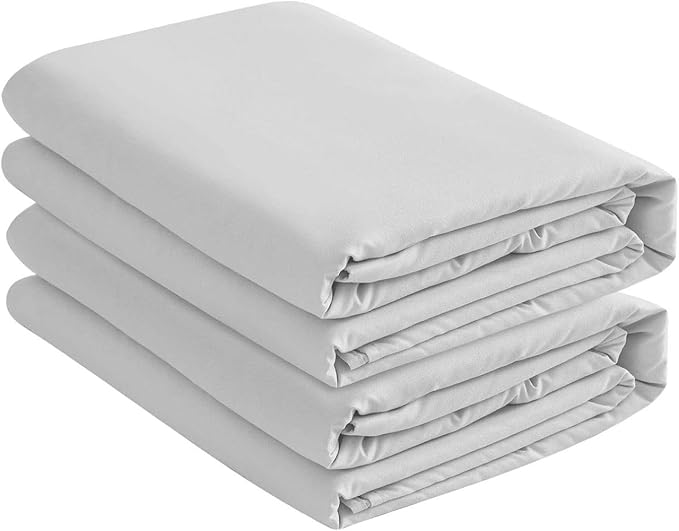 Lukeville's Cot Sheet 31" x 75", Daycare for Cot Size Mattress Sheets Pack of 2 Fitted Narrow Twin/Camp Bunk/Rvs Bunk/Trifold Mattress, Soft and PolyBlend Microfiber Cover for Toddler, Light Grey