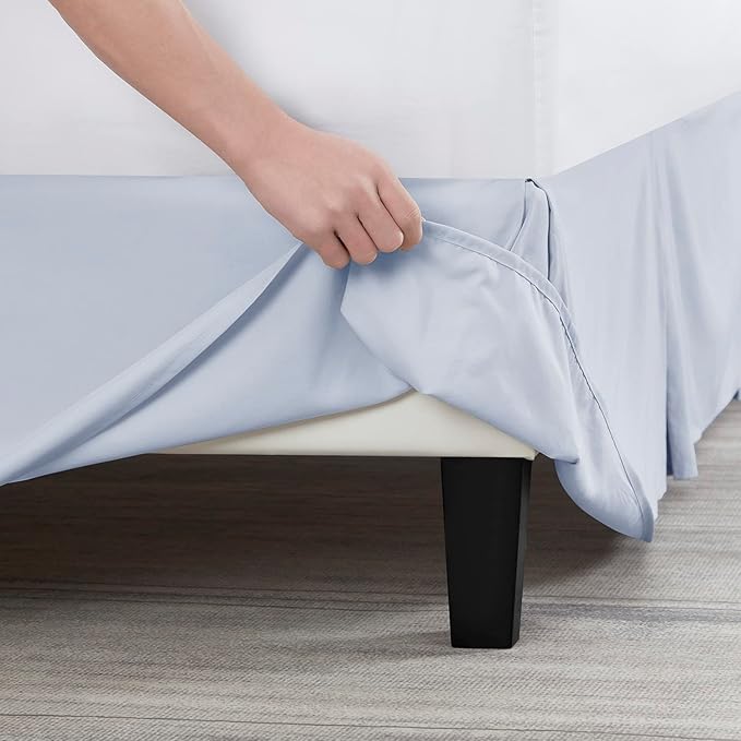 Nestl Ice Blue Twin XL Bed Skirt - Twin XL Size Bed Skirt 14 Inch Drop - Brushed Microfiber Bed Skirts - Hotel Quality Pleated Bed Skirt - Shrinkage & Fade Resistant
