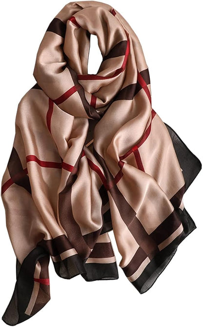 Fashion Scarves Scarf 100% Silk Feeling Scarf Silk Like Scarves Long Lightweight Sunscreen Shawls for Women