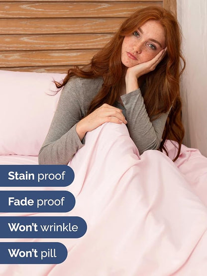 Extra Deep Pocket Twin Sheets - 3 Piece Breathable & Cooling Bed Sheets - Hotel Luxury Bed Sheet Set - Soft, Wrinkle Free & Comfy - Easily Fits Extra Deep Mattresses - Deep Pocket Lavender Pink Sheets