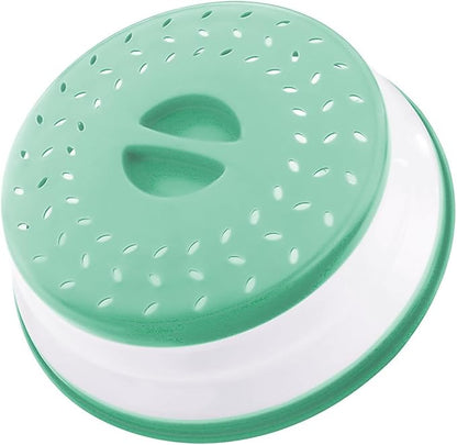 Collapsible Microwave Splatter Cover, 10.5 Inch, Dishwasher-safe, Microwave Plate Cover With Steam Vent，BPA-Free Silicone & Plastic (ink blue)