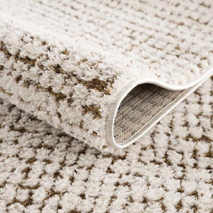 Hauteloom Keita Living Room, Bedroom Area Rug - Farmhouse - High Pile - Bone - 9'2" x 12'