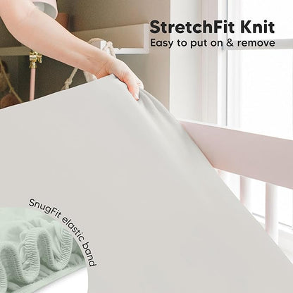 KeaBabies 2-Pack Baby Crib Sheets for Boys, Girls - 52x28 Viscose Derived from Bamboo Toddler Bed Sheets Neutral, Fitted Crib Mattress Cover for Standard Baby Bedding, Soft & Cozy (Sage)