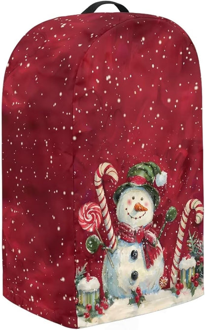 Christmas Blender Dust Cover Stand Mixer or Coffee Maker Appliance Covers with Drawstring Anti Fingerprint Polyester Dust Proof Stain Resistant Blender Cover for Kitchen, Snowman Print