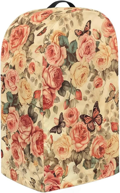 Vintage Roses Butterfly Blender Dust Cover Stand Mixer or Coffee Maker Appliance Covers, Anti Fingerprint Polyester Dust Proof Stain Resistant Blender Cover for Home Kitchen