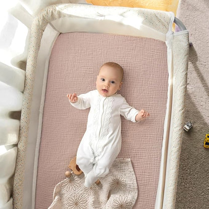 lulumoon Pack N Play Sheets: Soft & Breathable Playard Sheets for Boys and Girls - Fitted for Most Pack N Play and Playard Mattress