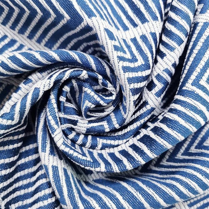 Simple Bedside Table Tassel Cover Cloth, Nightstand Tablecloth Cover Towel, Suitable for Bedside Table TV Microwave Washing Machine Refrigerator Dust Cover (15.7 * 35.4 inches,Geometric Blue)
