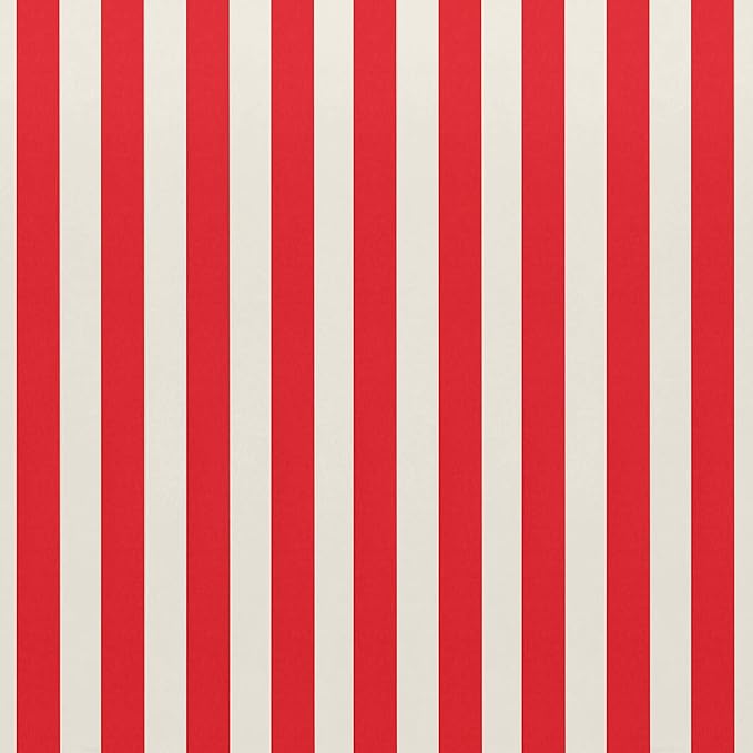 RSH DECOR: Tufted U-Shape Wicker Seat Cushions Set of 2 | 19” x 19” | All-Weather Spun Fabric | Water-Resistant | Outdoor Chair Cushions for Patio Furniture | Red & White Stripe