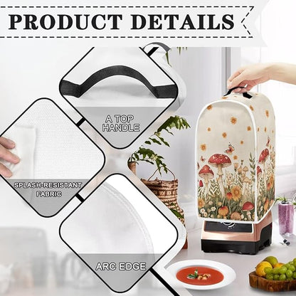 Mushroom Blender Cover for Kitchen Blender Dust Cover Reusable Food Processor Dust Cover Easy to Install Kitchen Appliance Cloth Cover Novelty Tabletop Decor Gift for Friends