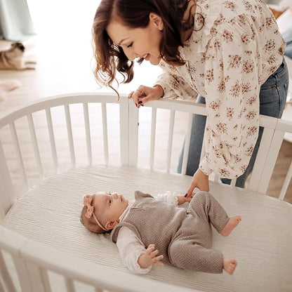 lulumoon Baby Muslin Bassinet Sheets: Cotton Bassinet Sheets Neutral for Boys and Girls - Fitted for Oval Rectangle or Hourglass
