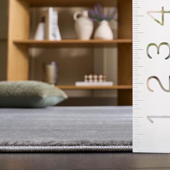 SAFAVIEH Vision Collection Area Rug - 6'7" Square, Silver, Modern Ombre Design, Non-Shedding & Easy to Clean, Ideal for Living Room, Bedroom, Dining Space (VSN606G)