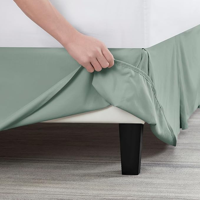 Nestl Beach Blue Bed Skirt Queen Size - Queen Bed Skirt 14 Inch Drop - Brushed Microfiber Bed Skirts - Hotel Quality Pleated Bed Skirt - Shrinkage & Fade Resistant