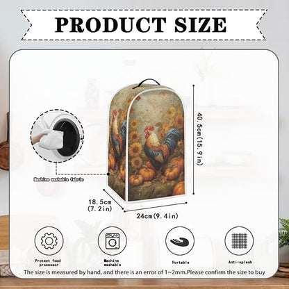 Retro Blender Cover for Kitchen Resistance Food Processor Dust Cover with Handle Easy Clean Coffee Machine Dust Protector Covers for Kitchen Countertop Fall Decoration