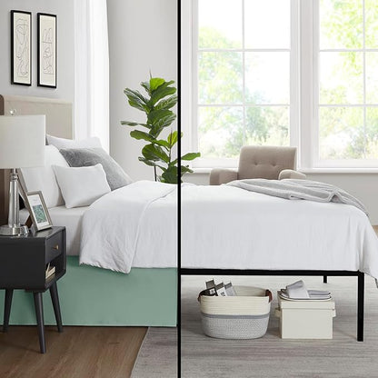 Nestl Sage Green Twin Bed Skirt - Twin Size Bed Skirt 14 Inch Drop - Brushed Microfiber Bed Skirts - Hotel Quality Pleated Bed Skirt - Shrinkage & Fade Resistant