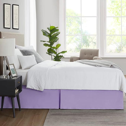Nestl Lavender Bed Skirt Queen Size - Queen Bed Skirt 14 Inch Drop - Brushed Microfiber Bed Skirts - Hotel Quality Pleated Bed Skirt - Shrinkage & Fade Resistant