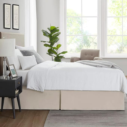 Nestl Linen Bed Skirt King Size - King Bed Skirt 14 Inch Drop - Brushed Microfiber Bed Skirts - Hotel Quality Pleated Bed Skirt - Shrinkage & Fade Resistant