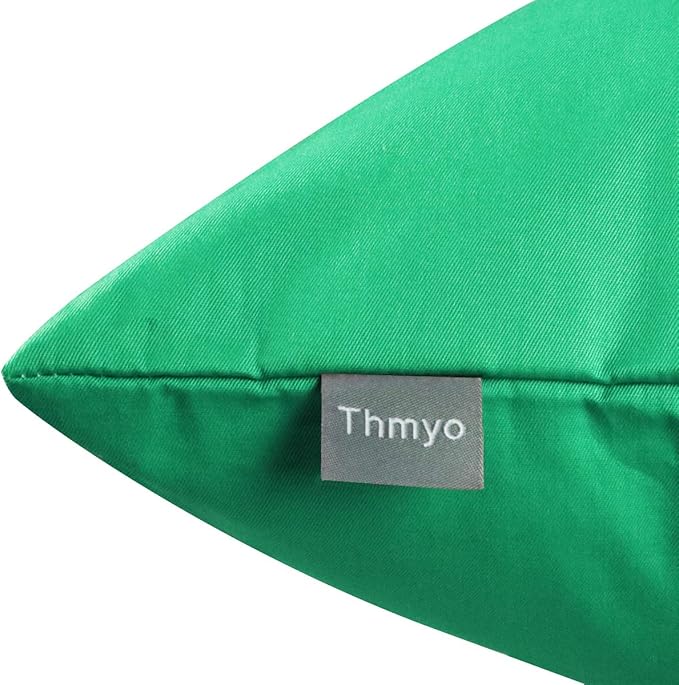 4-Pack 100% Cotton Lumbar Comfortable Solid Decorative Throw Pillow Case,Thmyo Rectangle Cushion Cover Pillowcase Sublimation Blank Pillow Covers DIY Throw Pillowcase(12x20inch/30x50cm, Bright Green)