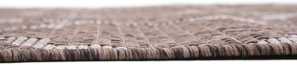 Unique Loom Outdoor Trellis Collection Area Rug (4' 1" x 6' 1" Rectangle, Brown/ Ivory)