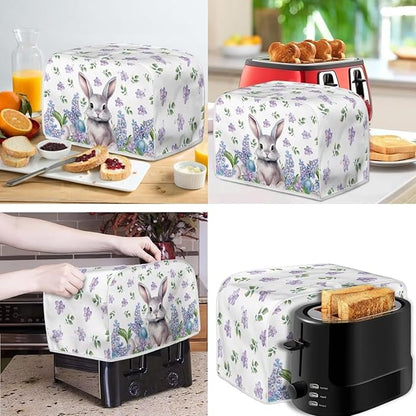 Easter Day Decoration Cute Rabbit Kitchen Appliance Covers Set Washable Kitchen Blender Dust Cover Bread Maker Toaster Cover 2 Slice Kitchen Accessories-L